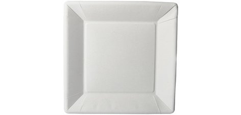 Assiette en carton 22,5 x 22,5 cm, blanche - Lot de 50