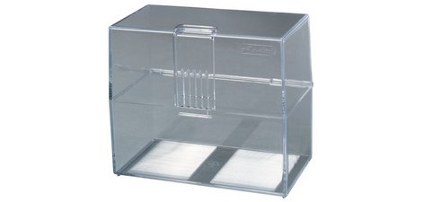Boîte à fiches, A7 paysage, plastique, transparent
