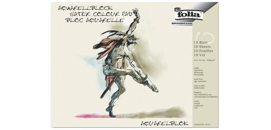Aquarellblock, rau, 180 x 240 mm, 200 g/m², weiß