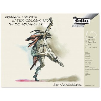 Watercolor pad, rough texture, 300 x 400 mm, 200 g/m2, white