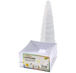 Boîtes de cadeau 'carré', 12 tailles assorties, blanc