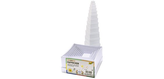 Boîtes de cadeau 'carré', 12 tailles assorties, blanc