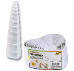 Boîtes de cadeau 'coeurs', 12 tailles assorties, blanc