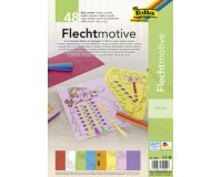 Motifs à tresser en papier teinté, A4, couleurs