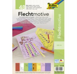 Motifs à tresser en papier teinté, A4, couleurs