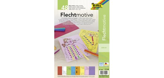 Motifs à tresser en papier teinté, A4, couleurs