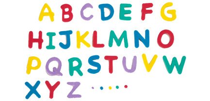 Pièces estampées-caoutchouc mousse 'Lettres'