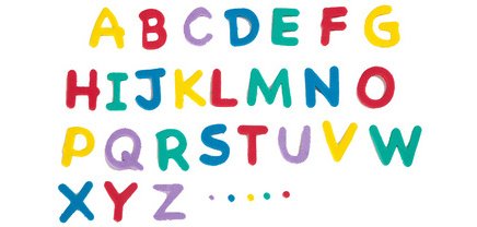 Pièces estampées-caoutchouc mousse 'Lettres'