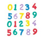 Pièces estampées-caoutchouc mousse 'Chiffres'