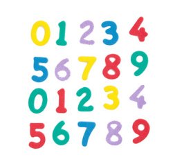 Pièces estampées-caoutchouc mousse 'Chiffres'