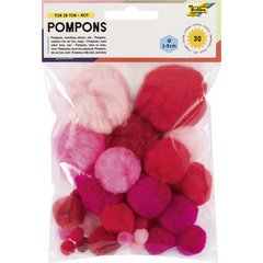 Pompons, 30 pièces, assortiment de