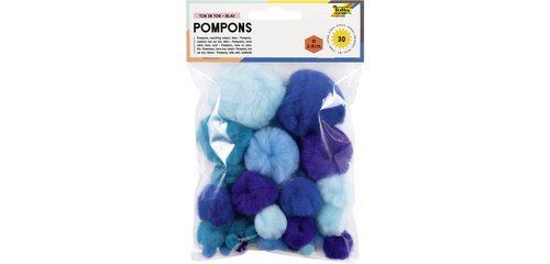 Pompons, 30 pièces, assortiment de