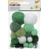 Pompons, 30 pièces, assortiment de