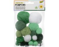 Pompons, 30 pièces, assortiment de