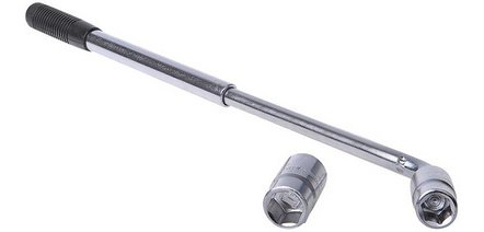 Clé pour écrou de roue, extensible