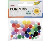 Mini pompons, 50 pièces, assorti
