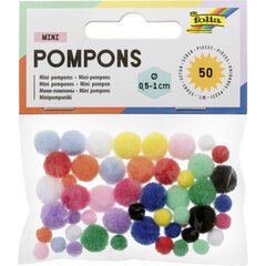 Mini pompons, 50 pièces, assorti