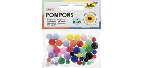 Mini pompons, 50 pièces, assorti