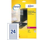 Etiquette de classement adhésive, 134 x 11 mm, blanc