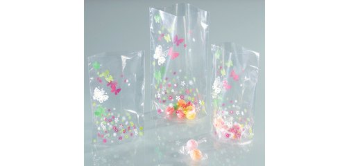 Sachet à fond avec des impressions de printemps