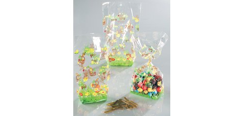 Sachet en cellophane avec impressions de Pâques