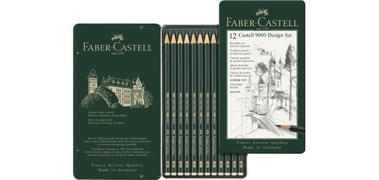 FABER-CASTELL Crayon CASTELL 9000 Design, étui de 12