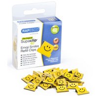 Clips à documents Supaclip 40, jaune, motif Smile