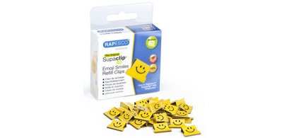 Clips à documents Supaclip 40, jaune, motif Smile