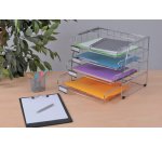 Corbeille à courrier 'COR4F' en fil d'acier, A4, 4 bacs