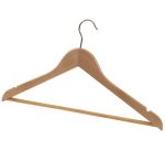 Cintre en bois, avec barre, set de 25