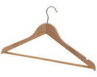 Cintre en bois, avec barre, set de 25