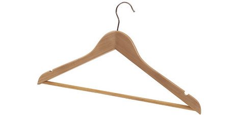 Cintre en bois, avec barre, set de 25