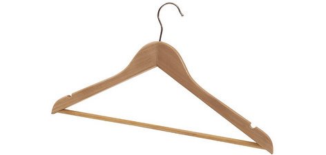 Cintre en bois, avec barre, set de 25