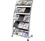 Présentoir mobile DD5GM Gris métallisé et noir Alba
