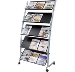 Présentoir à prospectus mobile, grand, largeur: 820 mm