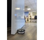 Butoir de porte, en acier, diamètre: 102 mm, argent