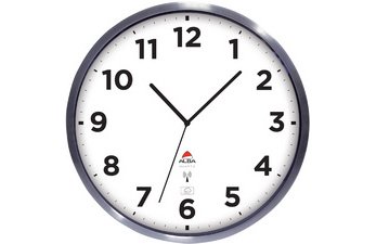 Horloge murale radiopilotée 'HOREXTRARC' blanc / argent