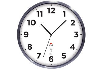 Horloge murale radiopilotée 'HOREXTRARC' blanc / argent