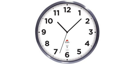 Horloge murale radiopilotée 'HOREXTRARC' blanc / argent