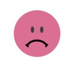 Pastille de couleur, visage négatif, rouge