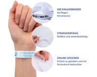 Bracelet imprimable, 265 x 18 mm, blanc