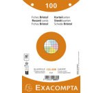 Fiches bristol, 170 x220 mm, quadrillé, blanc