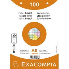 Paquet 100 fiches sous film - bristol ligné non perforé 148x210mm - Jaune