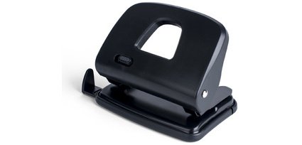 Hole punch, punching capacity: 20 sheets, black
