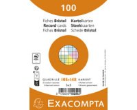 Pak 100 steekkaarten in folie - bristol gelijnd niet geperforeerd 105x148mm - Wit