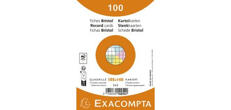 Paquet 100 fiches sous film - ligné non perforé - 105x148mm - Blanc