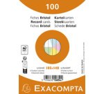 Paquet de 100 fiches sous film - Bristol ligné non perforé 105x148mm - Couleurs assorties