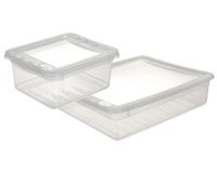 Boîte de rangement 'bea', 30 L plat, PP, transparent