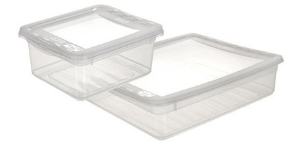 Boîte de rangement 'bea', 30 L plat, PP, transparent