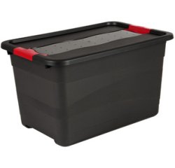 Boîte de rangement 'eckhart', 52 L, graphite/rouge